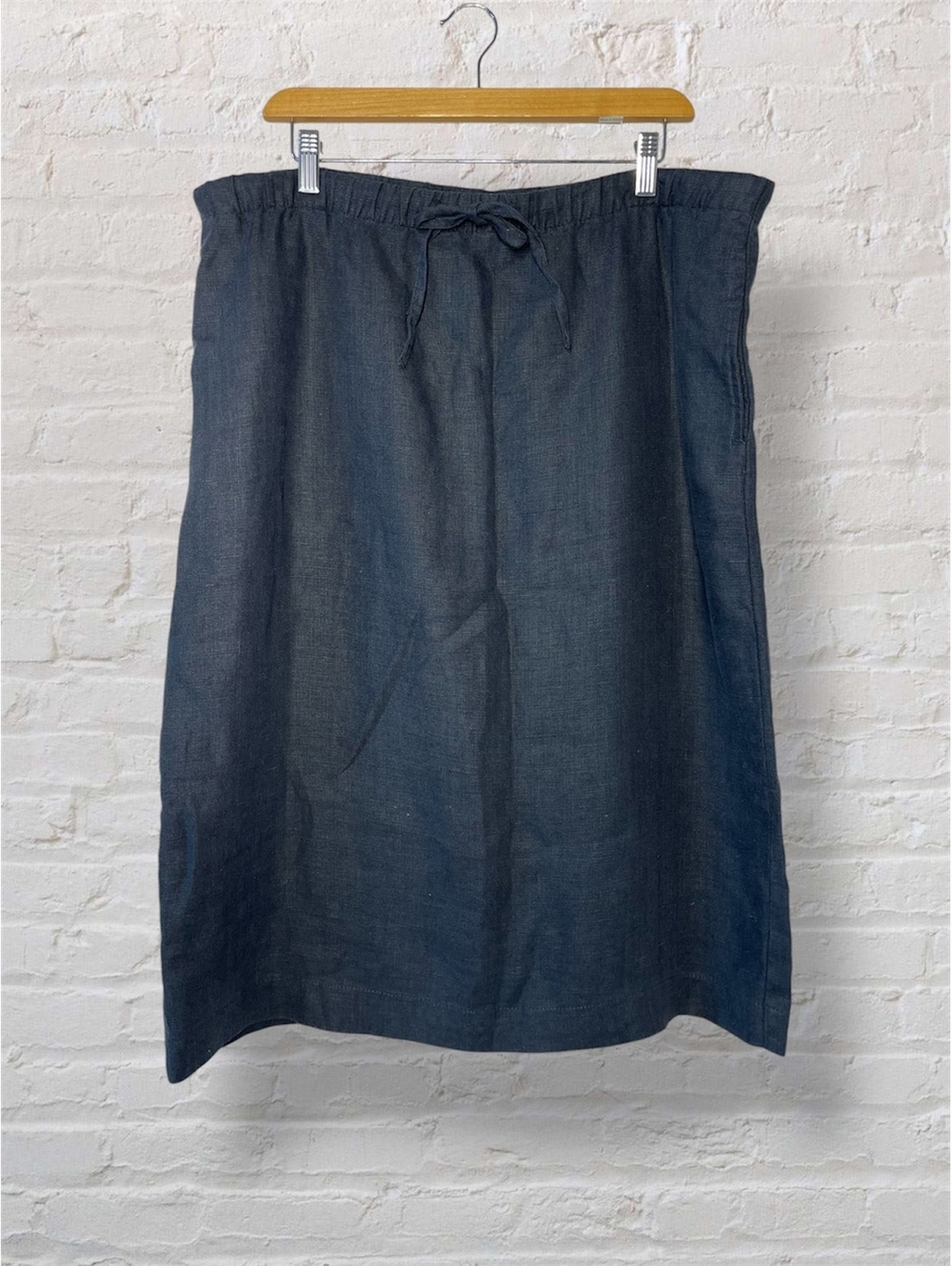 Orvis Heritage Linen A-Line Mid Skirt Quiet Luxury Resortwear Coastal Minimal 12